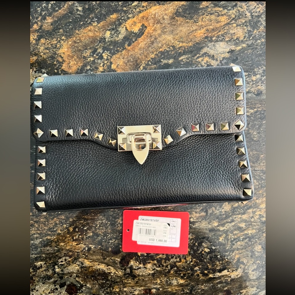 Valentino Black Studded Crossbody Bag